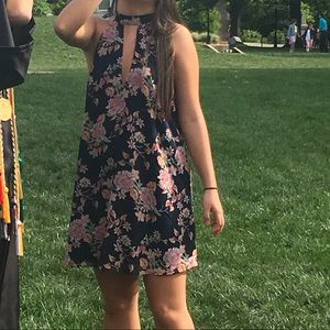 Floral color summer short dress